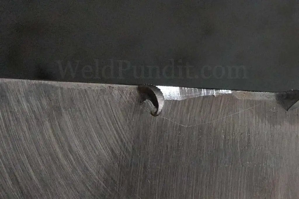 A photo of chiseled mild steel 