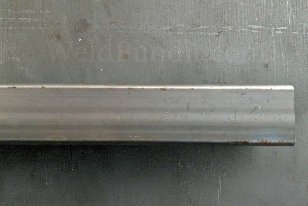 A photo of a mild steel square tube without mill scale