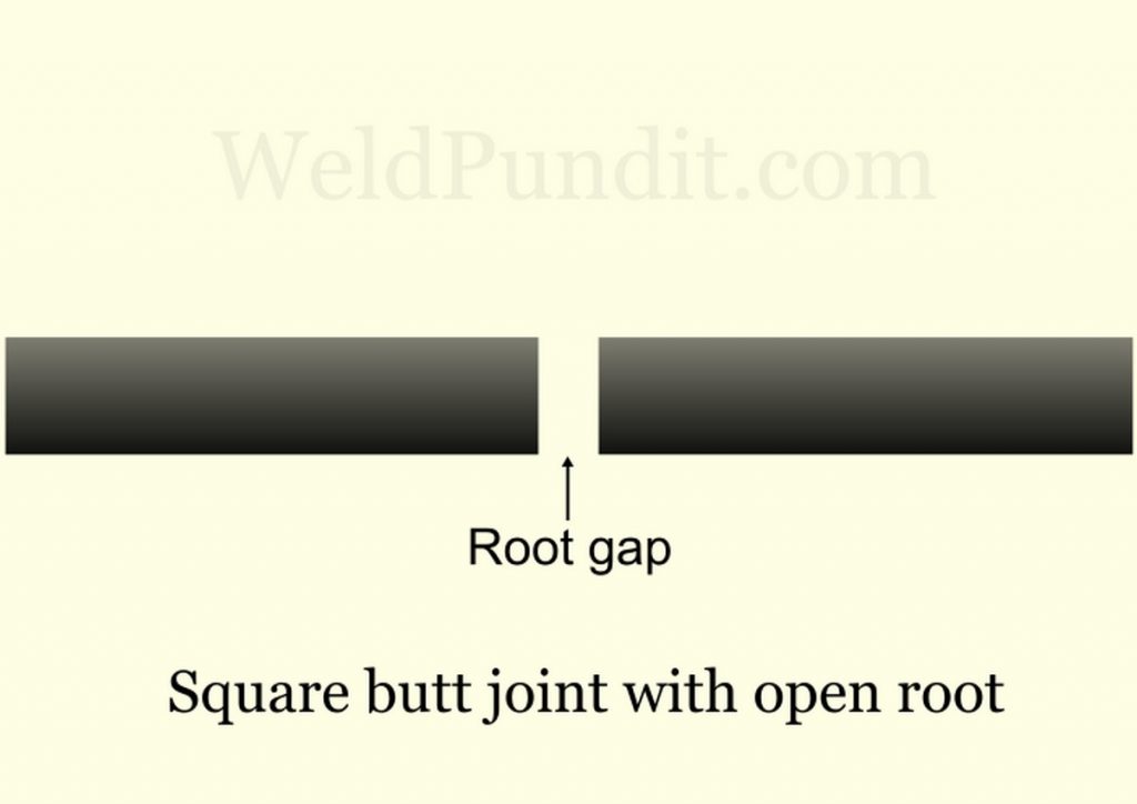 An image of a square butt joint with open root